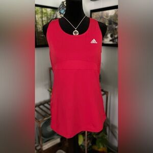 Adidas Climalite Red Active Sport Shelf Bra T-Back Tank Top Size Large